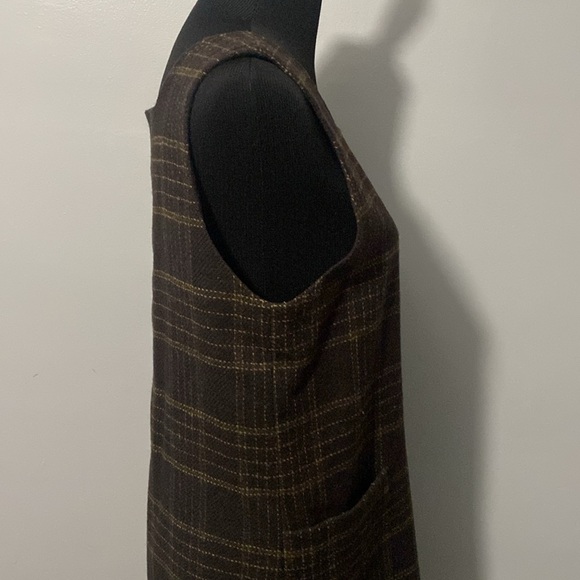 Harve’ Benard by Benard Holtzman Women’s Wool Jumper Dress Brown Plaid Sz 10 - Picture 6 of 9